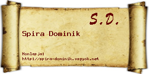 Spira Dominik névjegykártya